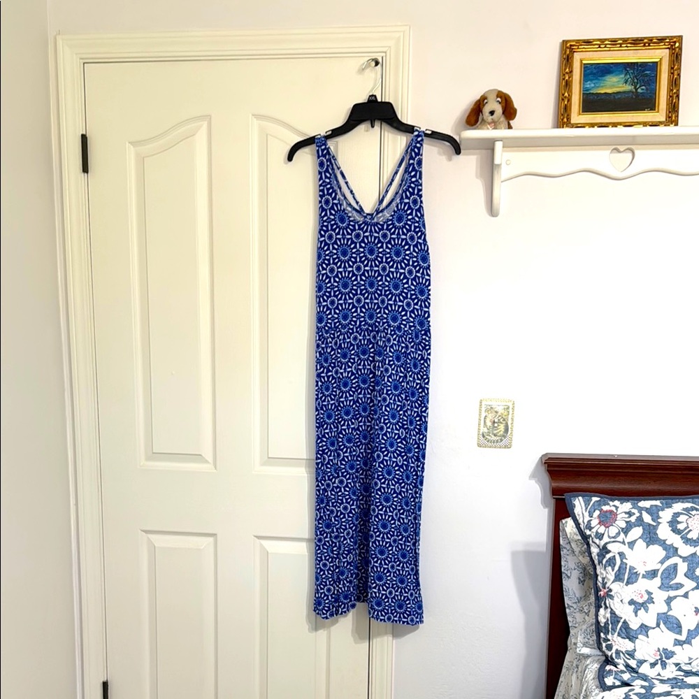 SO Blue and White Maxi Dress